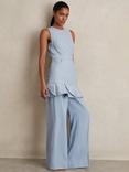 Reiss Ashley Ruffle Hem Mini Dress, Blue