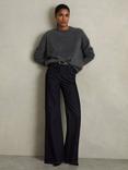Reiss Bonnie Mid Rise Flared Jeans, Dark Blue