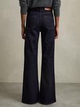 Reiss Bonnie Mid Rise Flared Jeans, Dark Blue