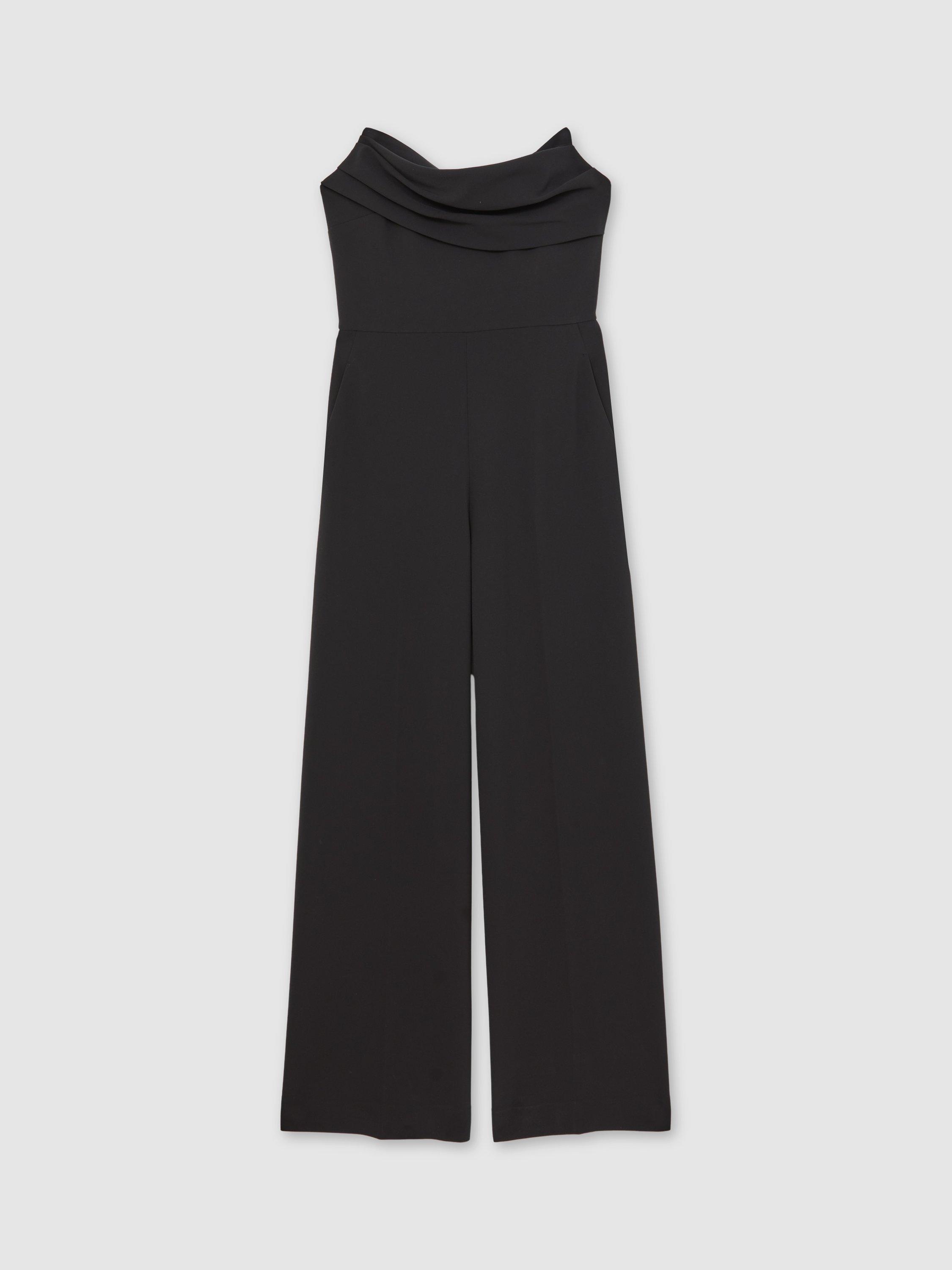 Product image 2 of 4, which shows Reiss Ayla Bandeau Neck Jumpsuit, Black, 6