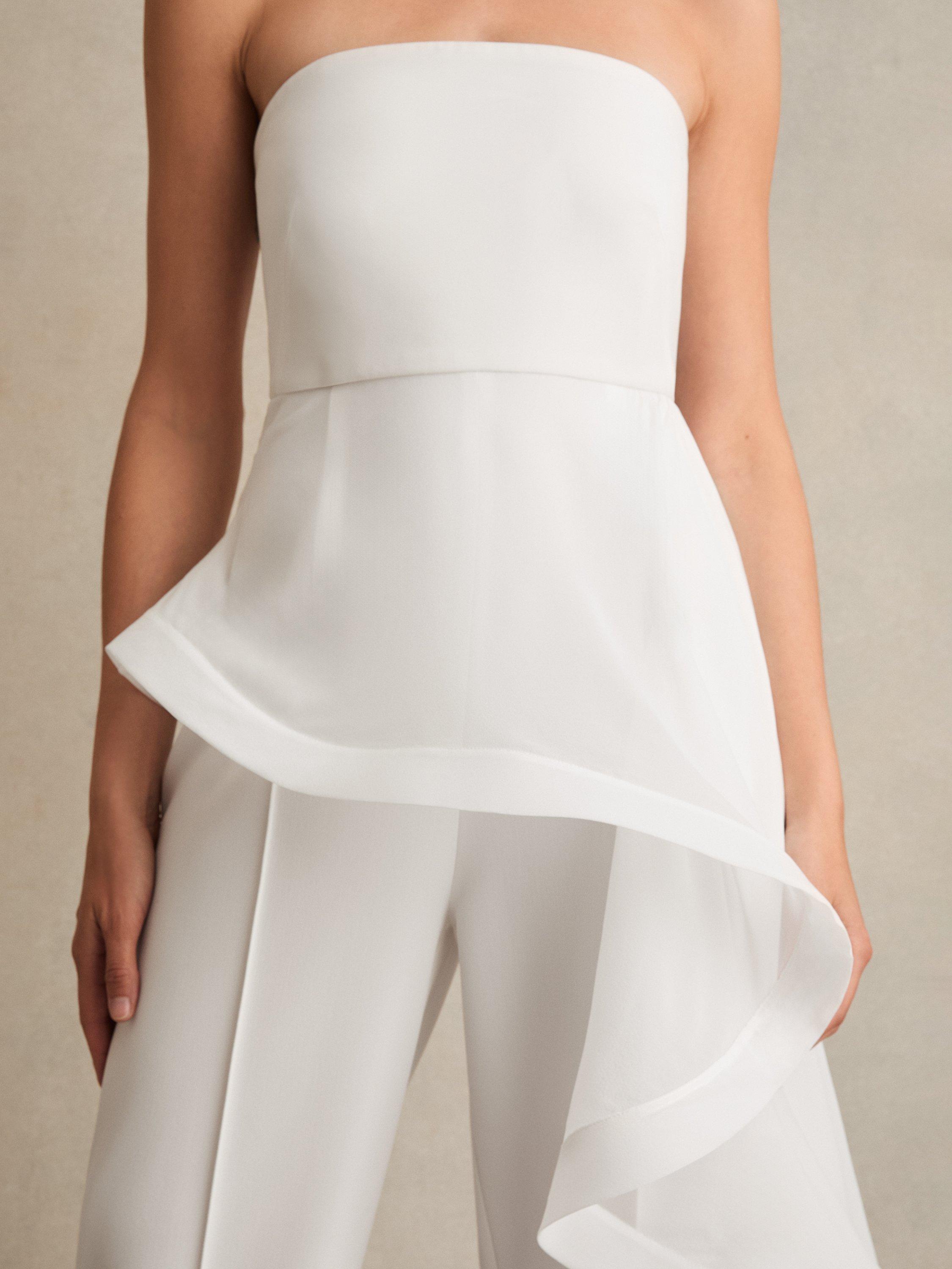 Reiss Rhiannon Skirt Detail Jumpsuit, Ivory