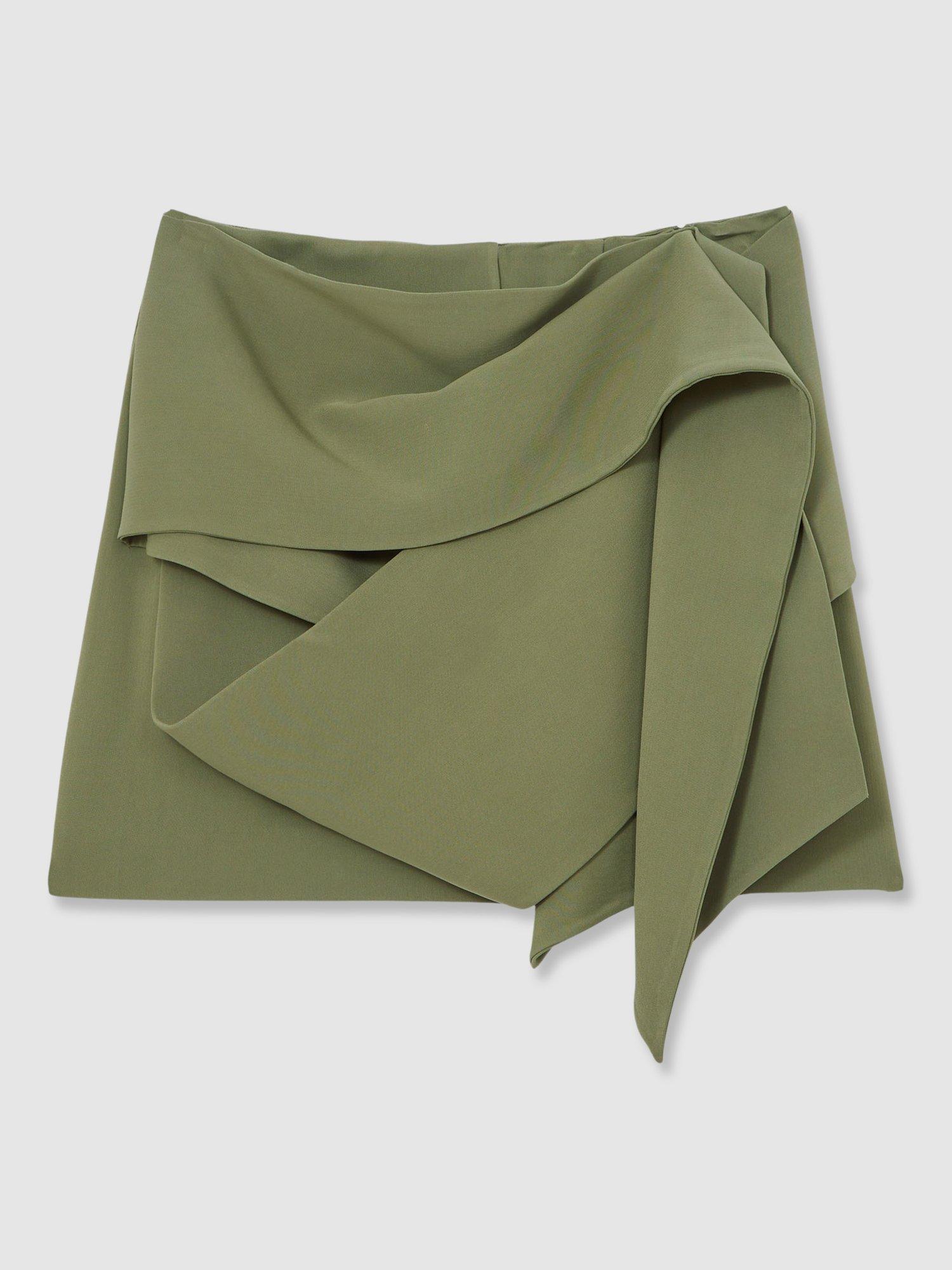 Product image 3 of 5, which shows Reiss Nicole A Line Mini Skirt, Green, 16