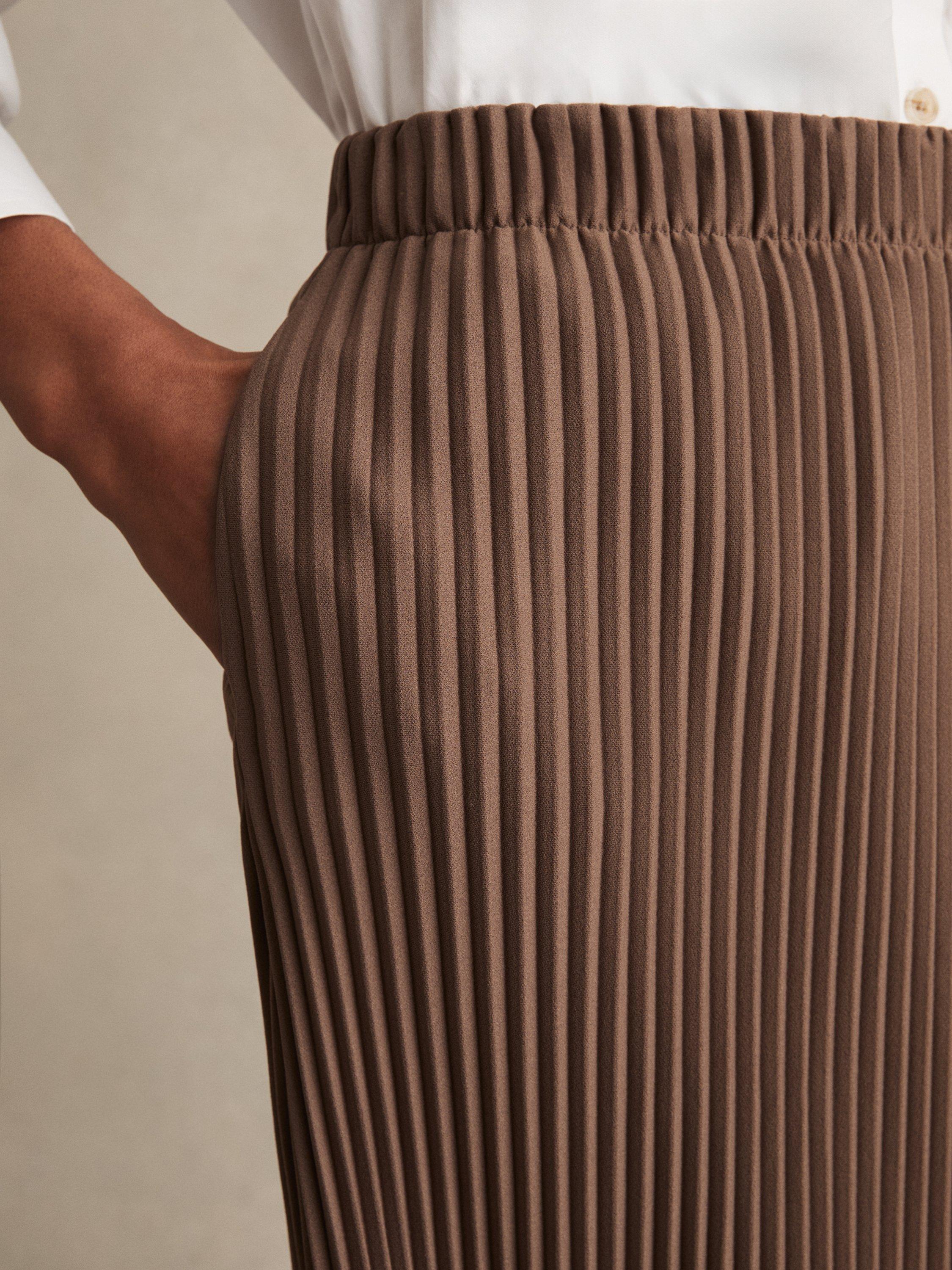 【海外限定】REISSスカート☆Burgundy Pippa Pleated Jersey Mid Reiss Mid-length skirts for Women | Online Sale up to 82