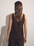 Reiss Helena Open Stitch Vest, Chocolate Brown