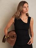 Reiss Jody Stretch-Cotton Ribbed Asymmetric Vest