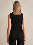 Reiss Jody Stretch-Cotton Ribbed Asymmetric Vest