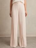 Reiss Darcie Wide Leg Trousers, Pink