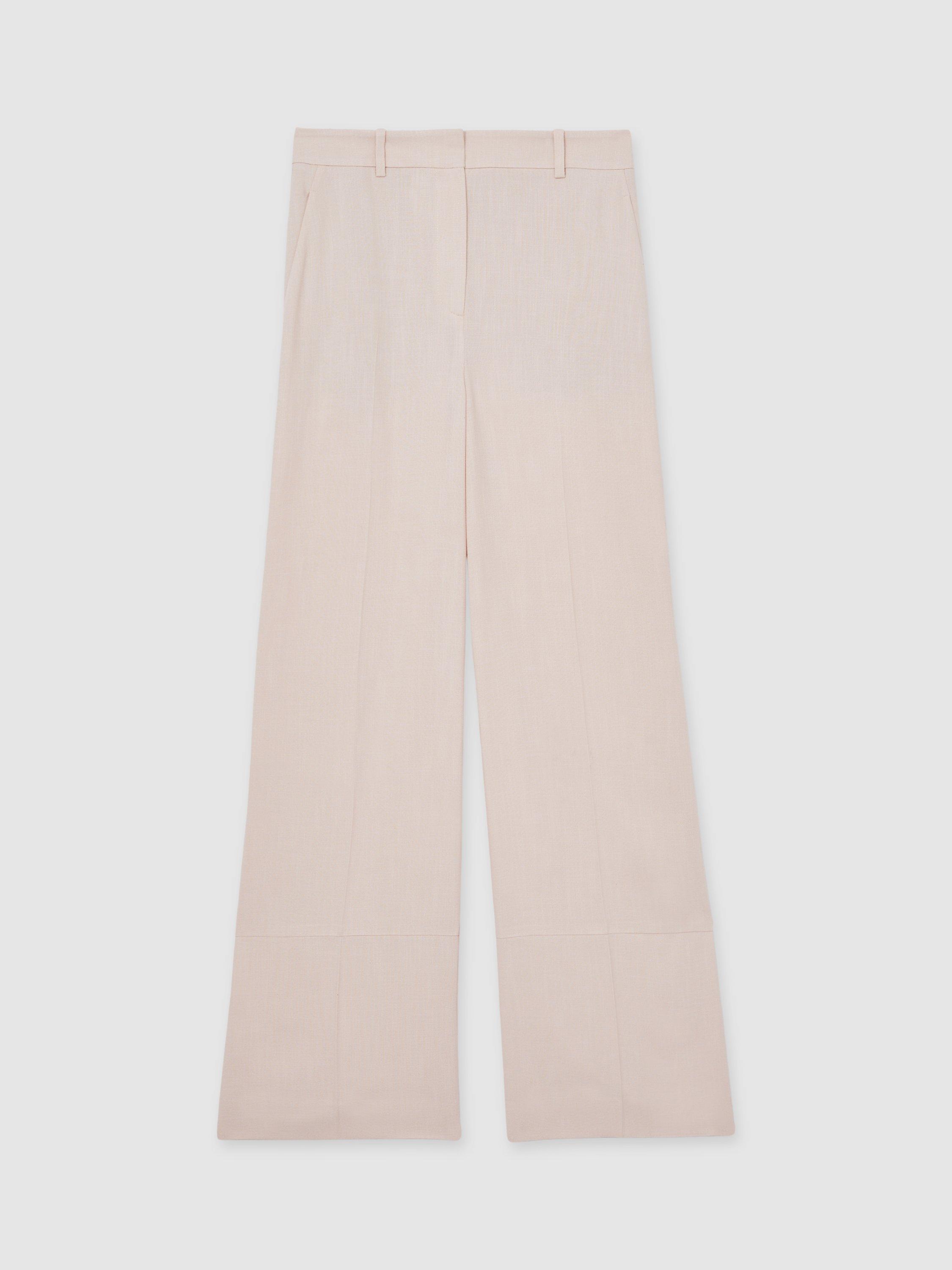 Product image 4 of 5, which shows Reiss Darcie Wide Leg Trousers, Pink, 6R