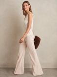 Reiss Petite Darcie Wide Leg Trousers, Pink