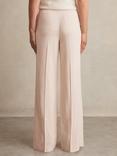 Reiss Petite Darcie Wide Leg Trousers, Pink