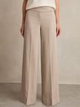 Reiss Petite Delilah Lyocell-Linen Wide-Leg Trousers, Neutral