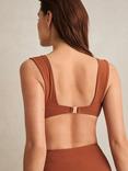 Reiss Hallie Wide Strap Bikini Top, Brown