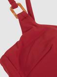 Reiss Nara Cut-Out Detail Bikini Top, Dark Red