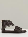 Reiss Tiegan Leather Gladiator Sandals, Chocolate