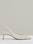 Reiss Sirena Mesh Slingback Heeled Courts, White