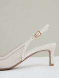 Reiss Sirena Mesh Slingback Heeled Courts, White