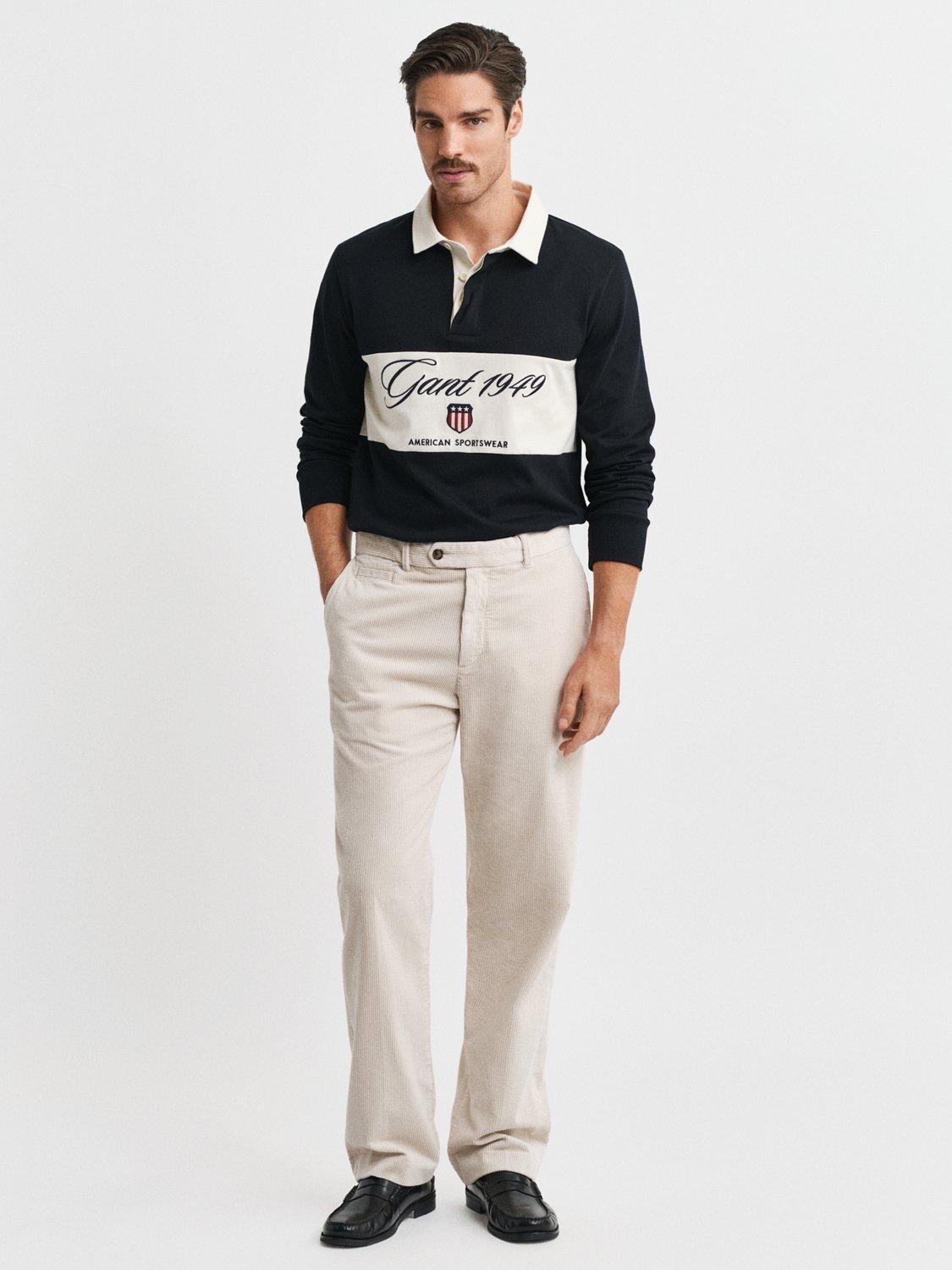 Product image 1 of 6, which shows GANT Mid Rise Corduroy Chinos, Putty, 32R