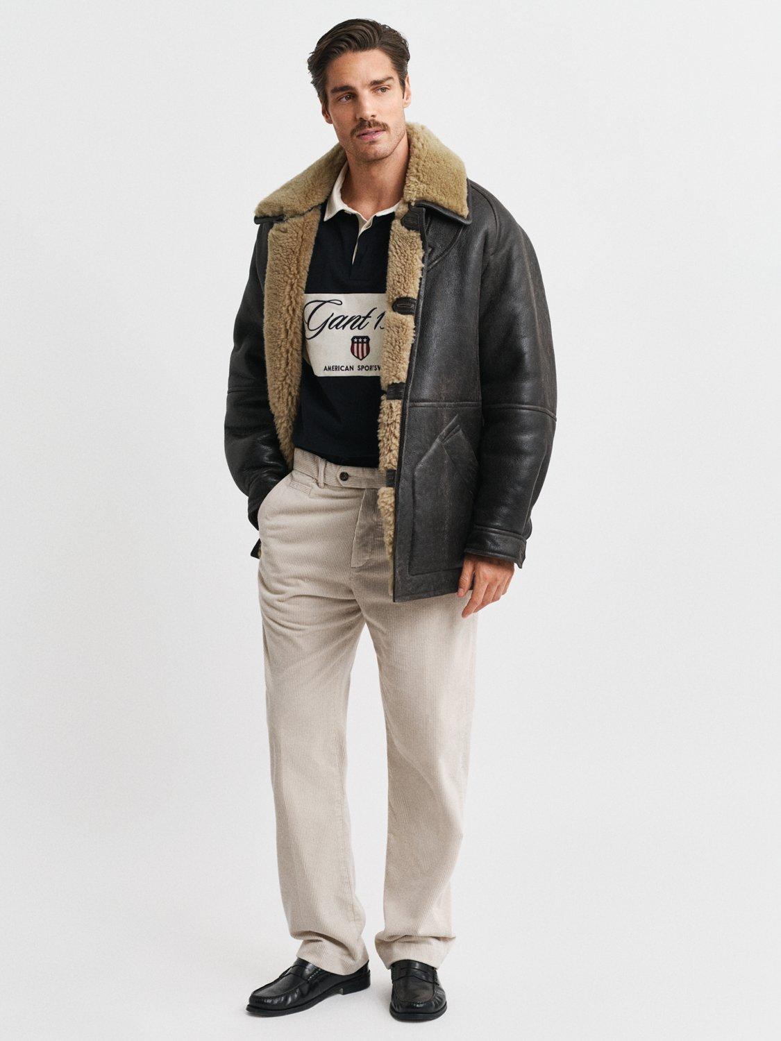 Product image 4 of 6, which shows GANT Mid Rise Corduroy Chinos, Putty, 32R