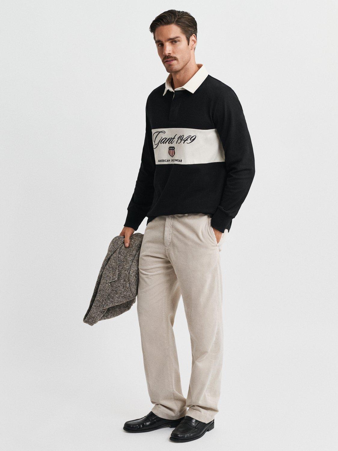 Product image 3 of 4, which shows GANT Colour Block Heavy Rugby Shirt, Black, S