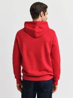 GANT Cotton Blend Graphic Logo Hoodie, Ruby Red - view 2, Ruby Red