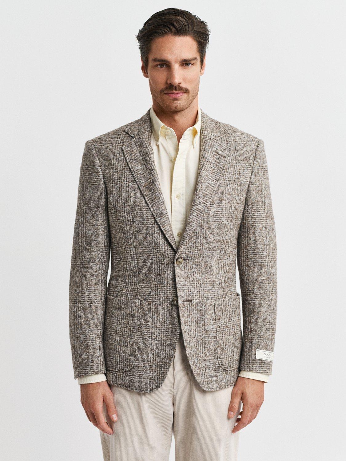 Product image 2 of 7, which shows GANT Italian Wool Blend Tonal Check Blazer, Seed Melange, 38R
