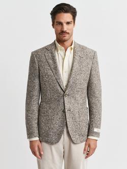 GANT Italian Wool Blend Tonal Check Blazer, Seed Melange - view 2, Seed Melange
