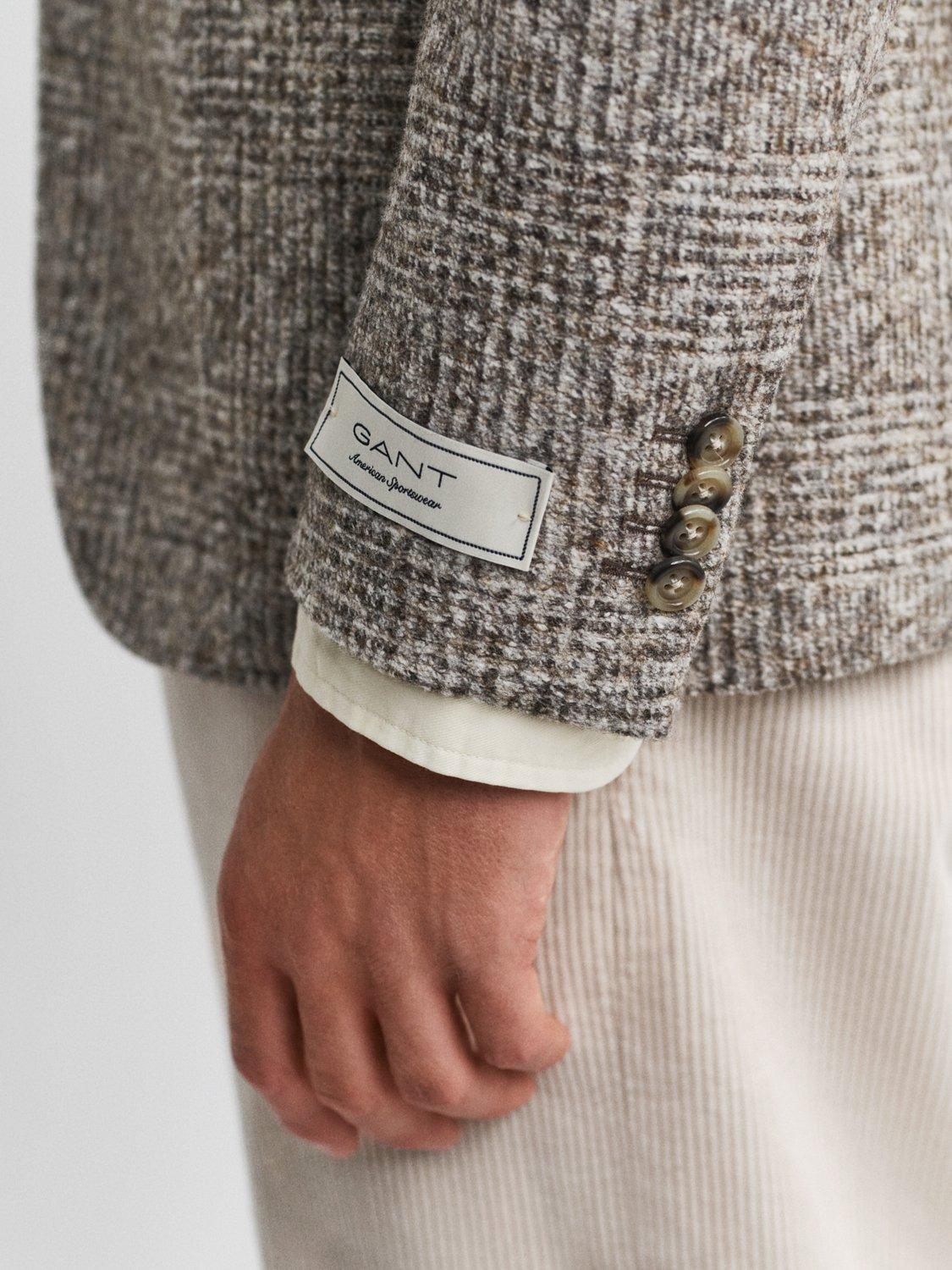 Product image 7 of 7, which shows GANT Italian Wool Blend Tonal Check Blazer, Seed Melange, 38R