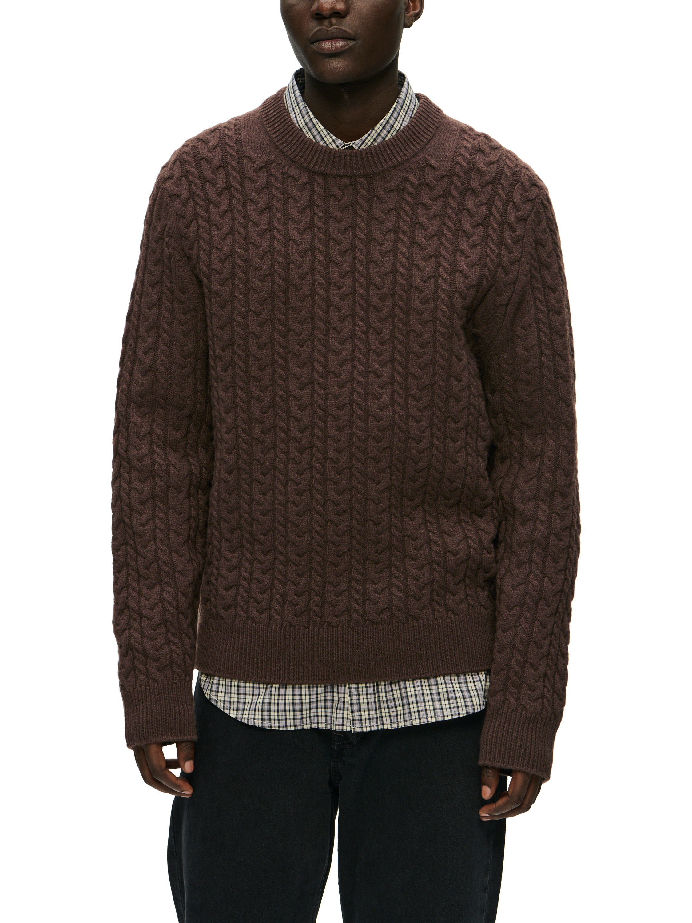 WOOD WOOD Steve Textured Wool Blend Jumper