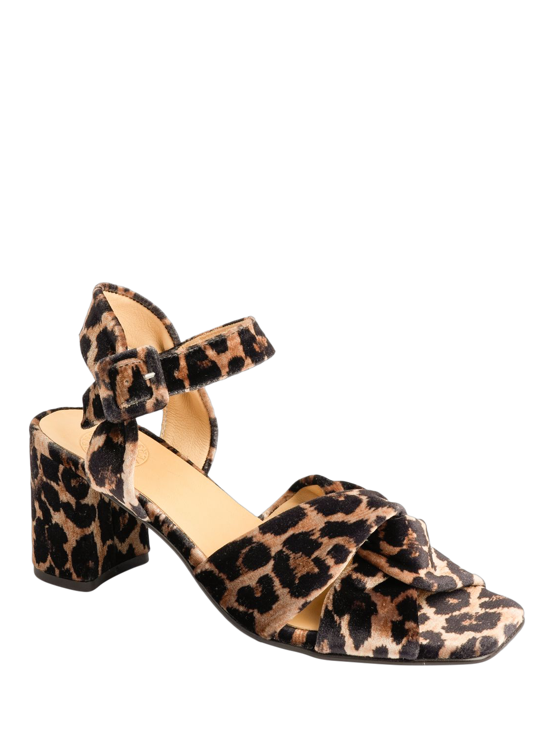 Product image 5 of 5, which shows Penelope Chilvers Infinity Block Heel Sandals, Brown/Black, 5