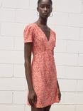 Mango Pomi Floral Mini Dress, Bright Red