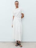 Mango Lenu Pure Linen T-Shirt, Natural White