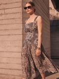 Mint Velvet Floral Print Cotton Midi Dress