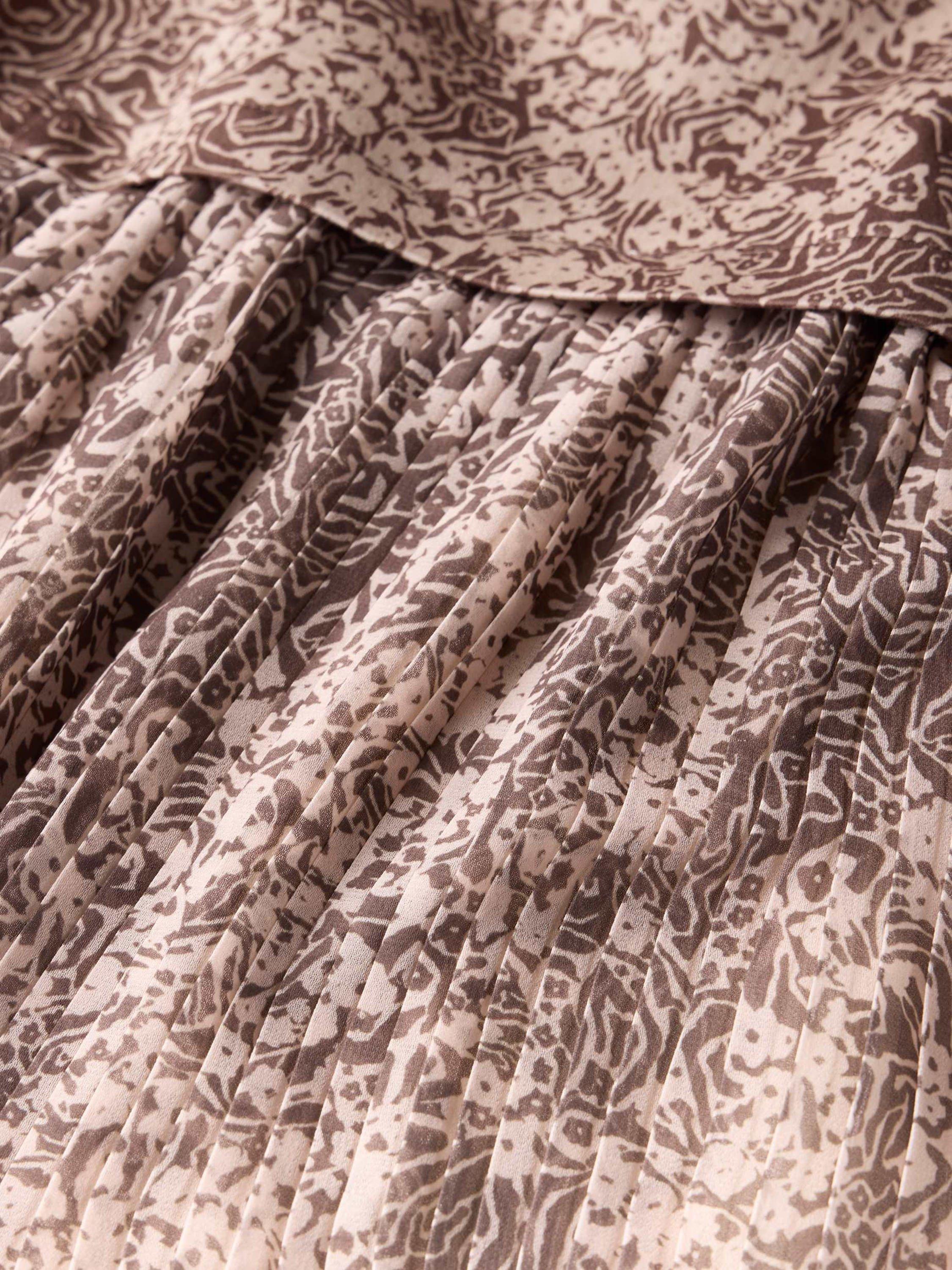 Product image 8 of 8, which shows Mint Velvet Floral Print Cotton Midi Dress, Brown/Multi, 6