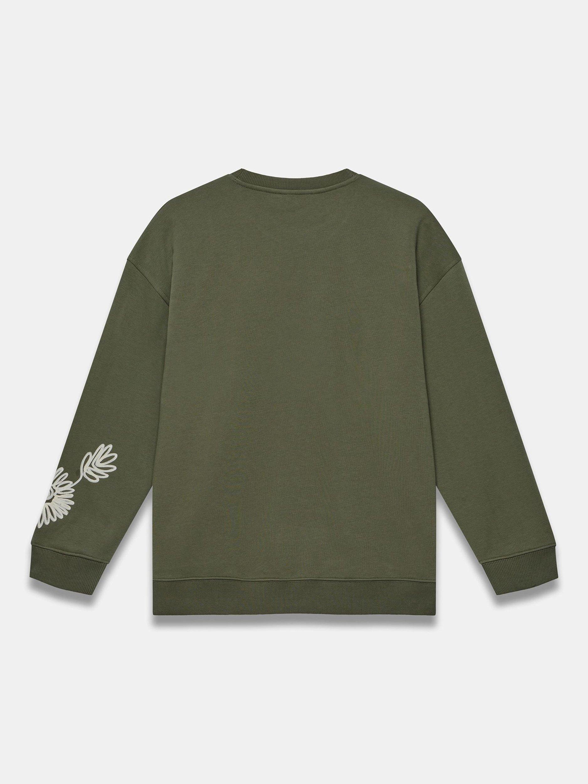 Product image 8 of 8, which shows Mint Velvet Flower Sweatshirt, Khaki/Multi, XS
