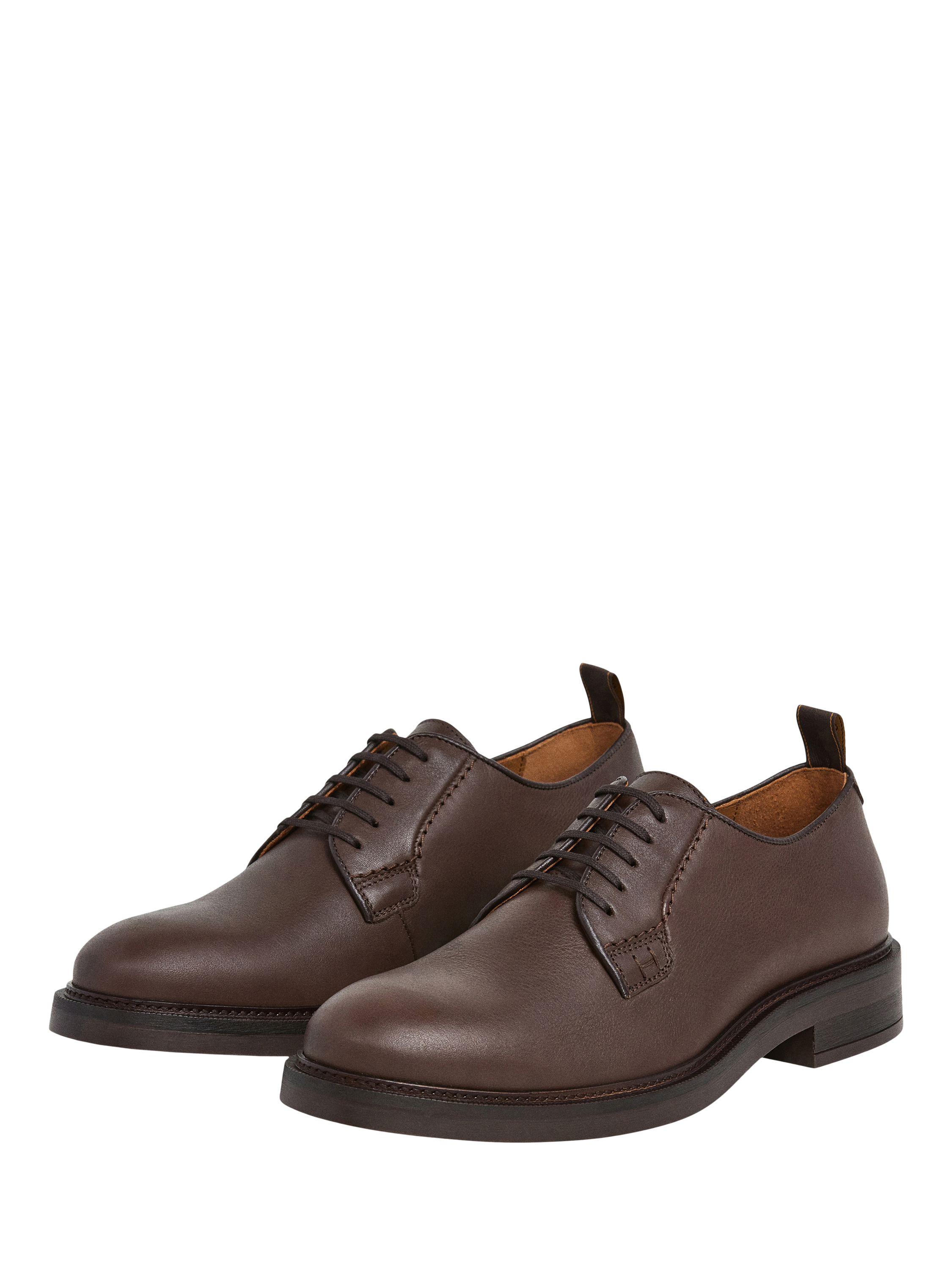 Product image 3 of 6, which shows Hackett London Leather Derby Shoes, Dark Brown, 11