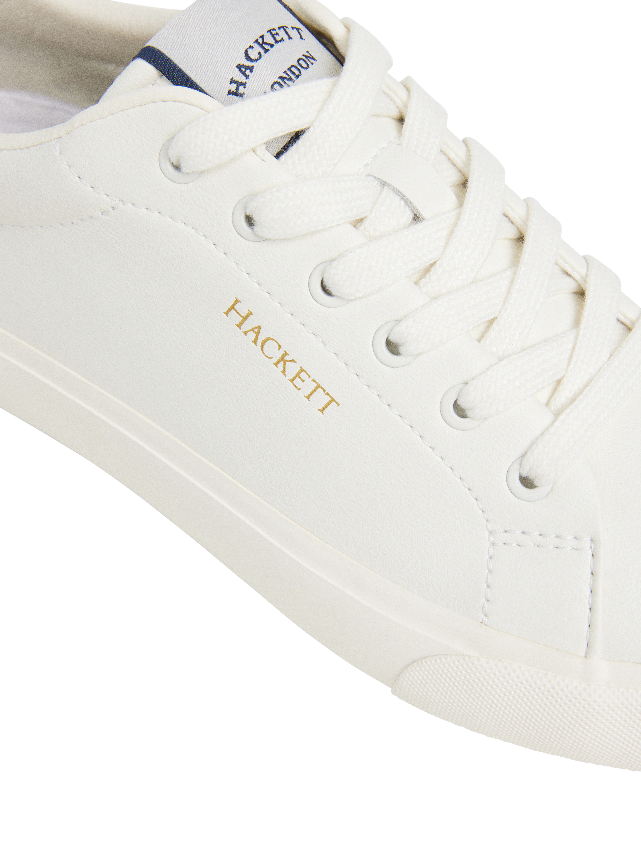 Product image 5 of 6, which shows Hackett London Logo Low Top Trainers, Off White, 11