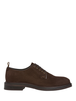 Hackett London Lace Up Suede Derby Shoes, Dark Brown