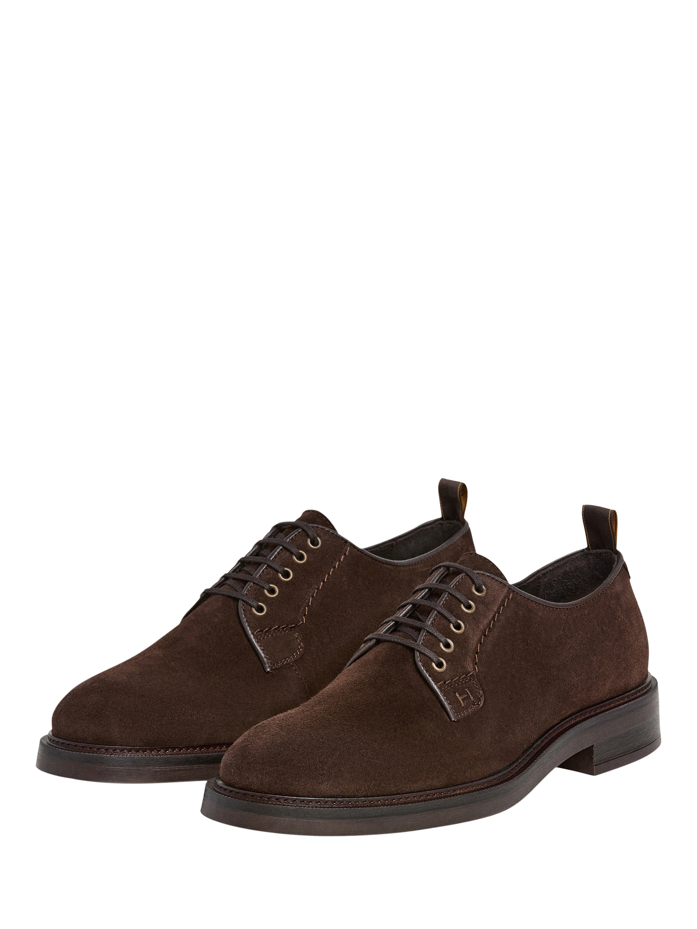 Product image 3 of 6, which shows Hackett London Lace Up Suede Derby Shoes, Dark Brown, 11