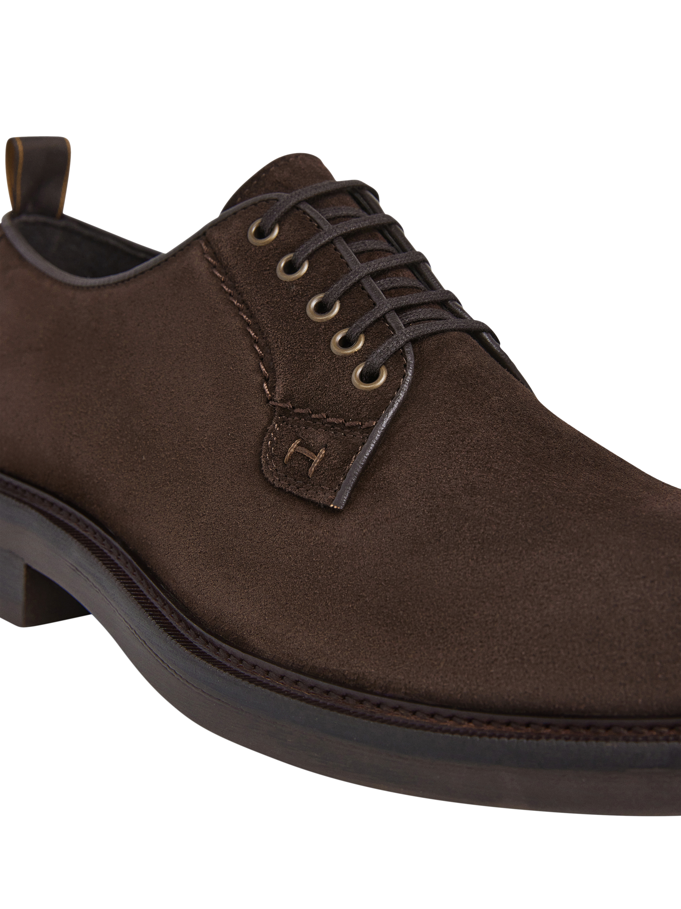 Product image 5 of 6, which shows Hackett London Lace Up Suede Derby Shoes, Dark Brown, 11