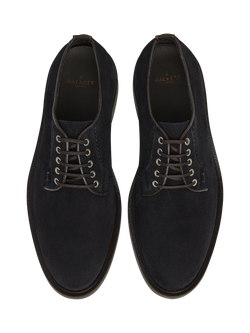 Hackett London Lace Up Suede Derby Shoes - view 2, Navy