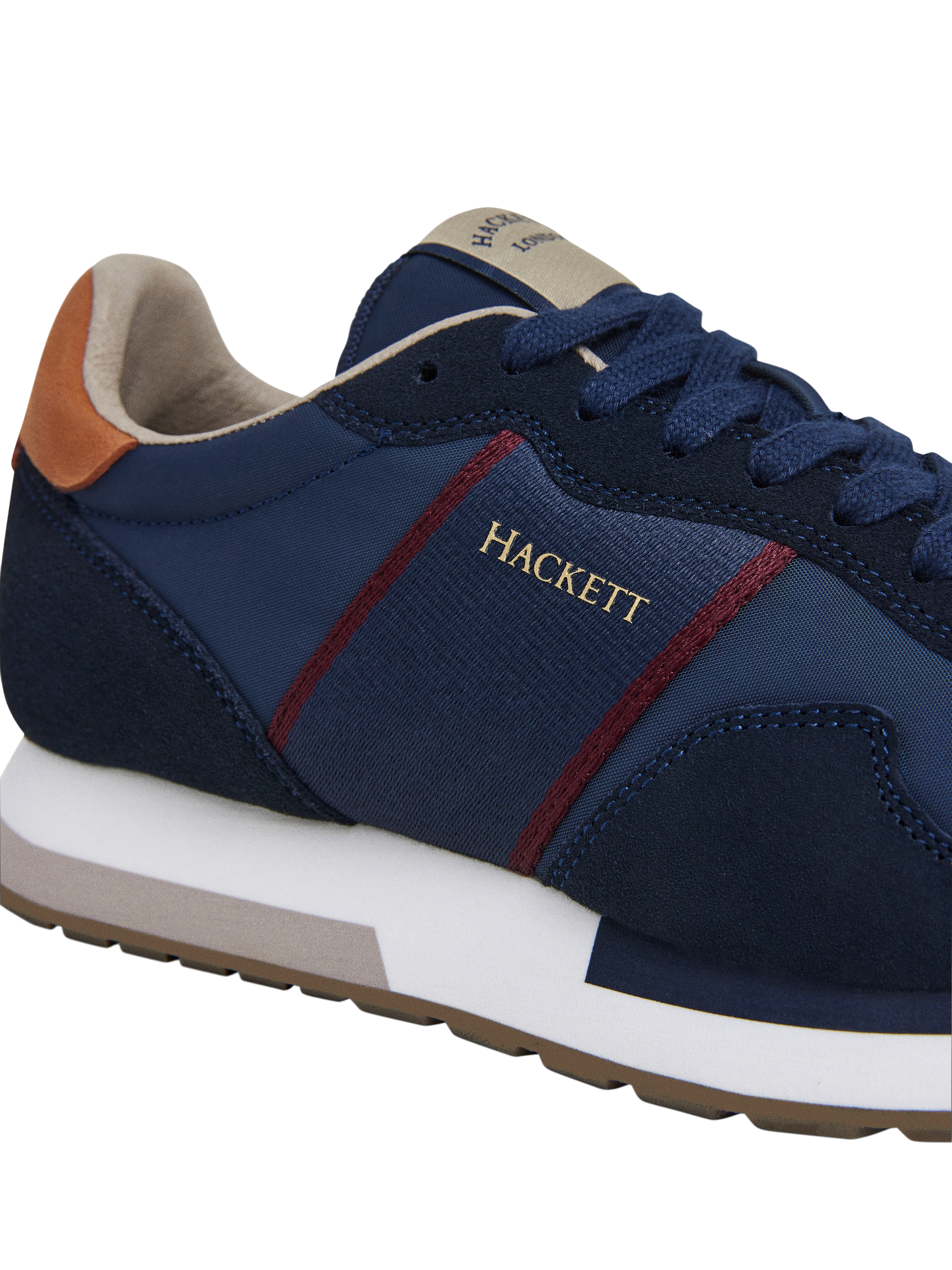 Product image 5 of 6, which shows Hackett London Logo Trainers, Navy, 11
