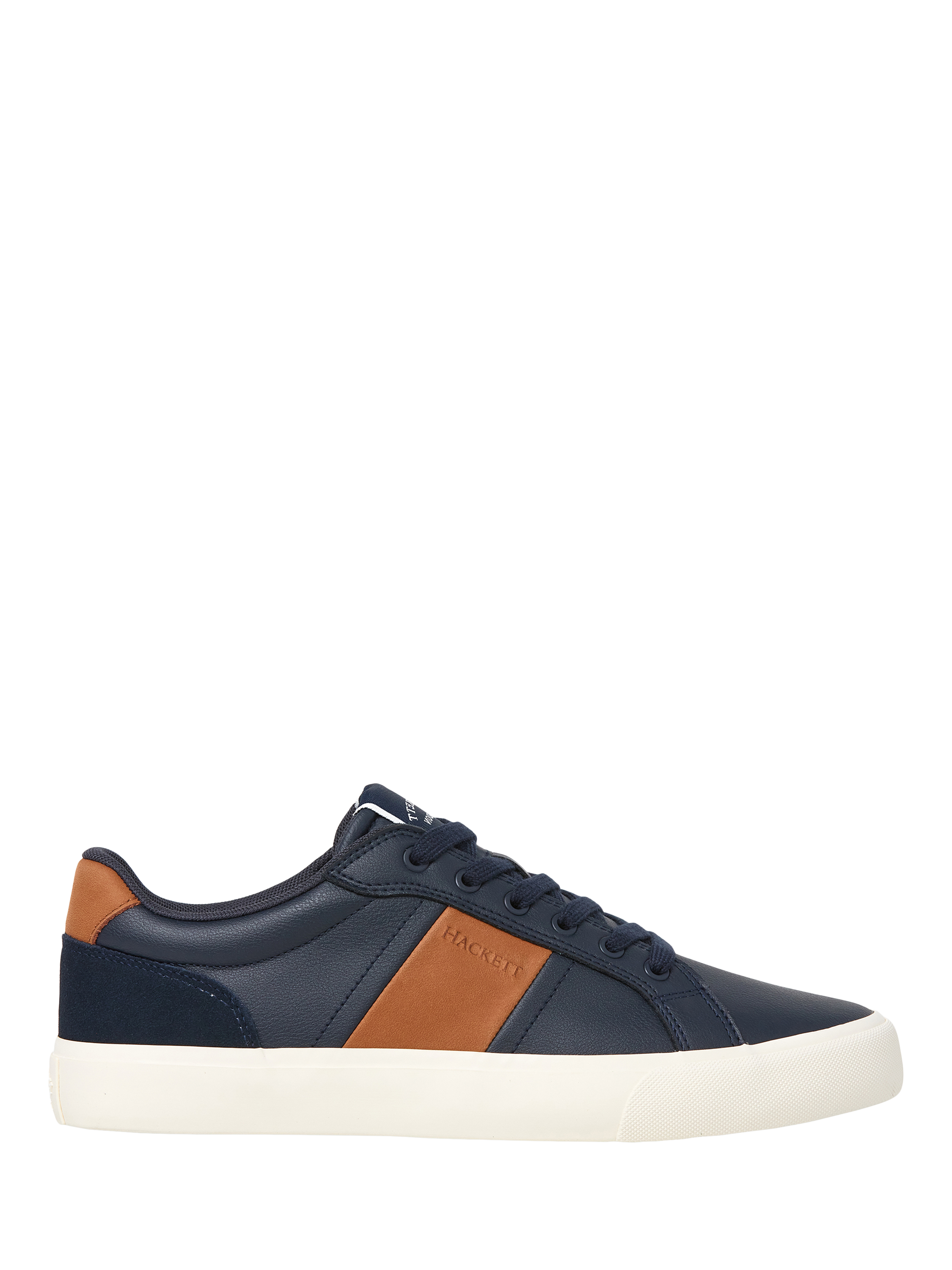 Product image 1 of 6, which shows Hackett London Blake Max Leather Trainers, Navy, 6