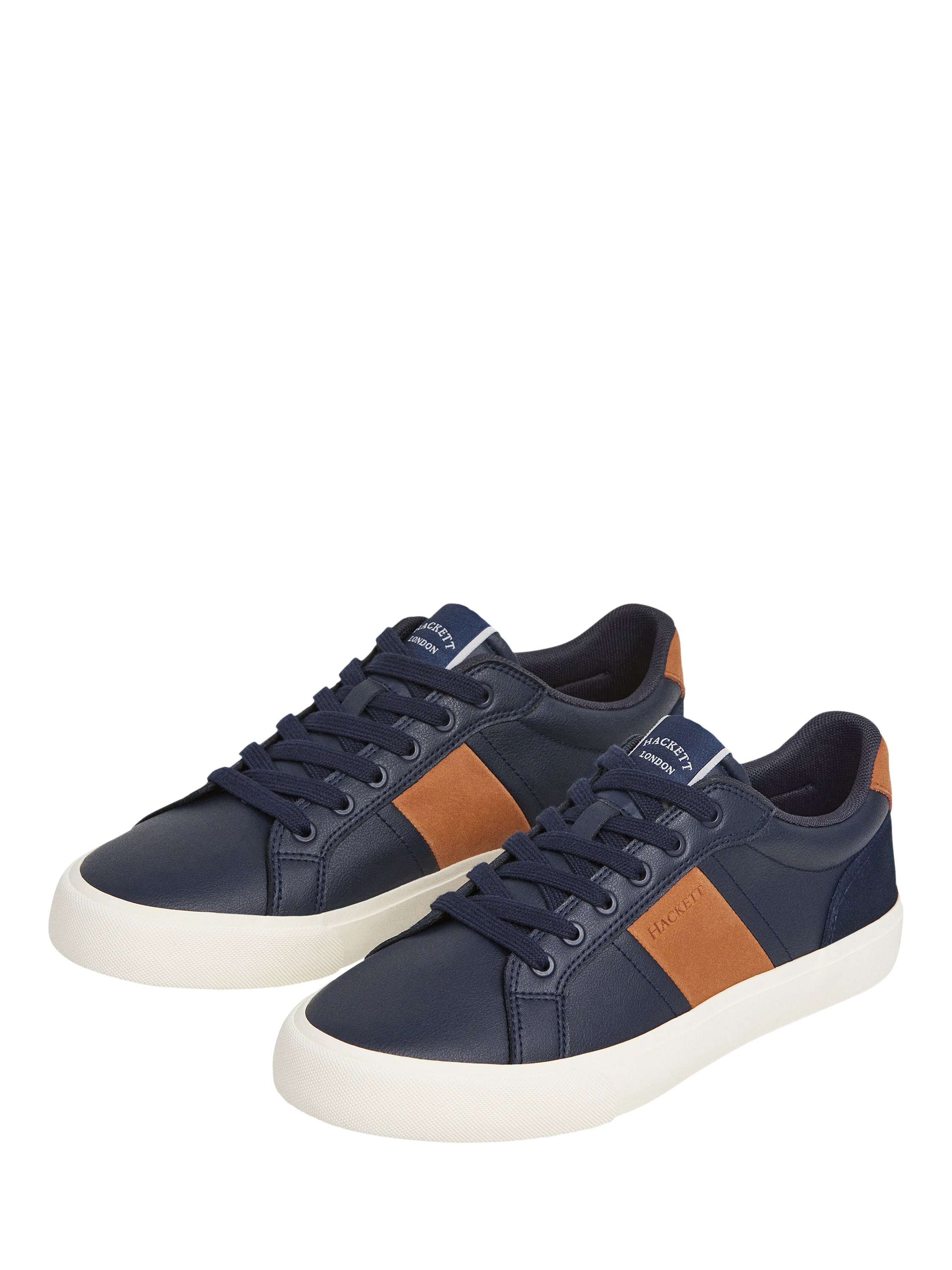 Product image 3 of 6, which shows Hackett London Blake Max Leather Trainers, Navy, 6