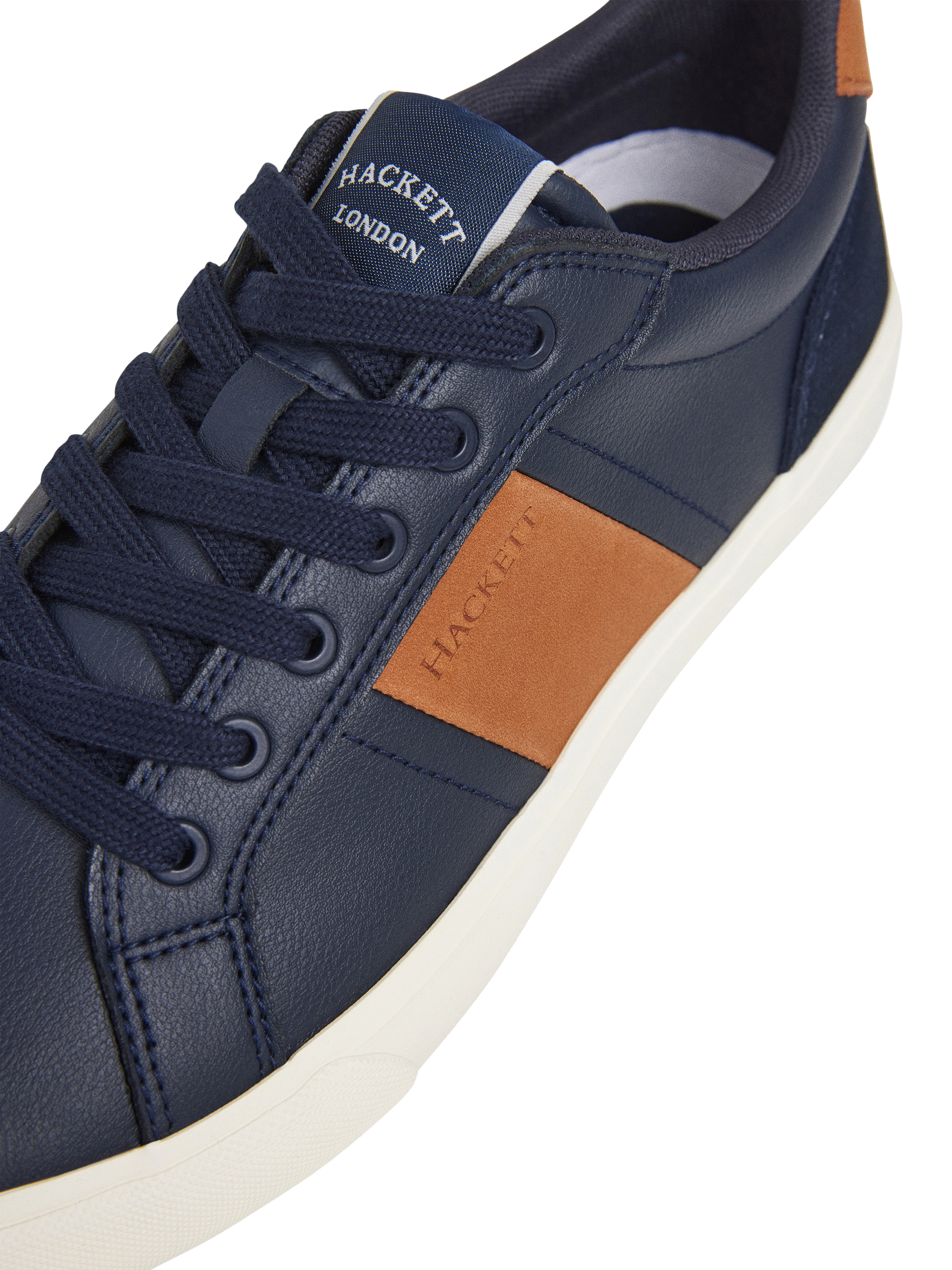 Product image 5 of 6, which shows Hackett London Blake Max Leather Trainers, Navy, 6