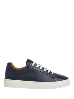Hackett London Low Top Leather Trainers, Navy