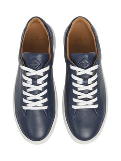 Hackett London Low Top Leather Trainers - view 2, Navy
