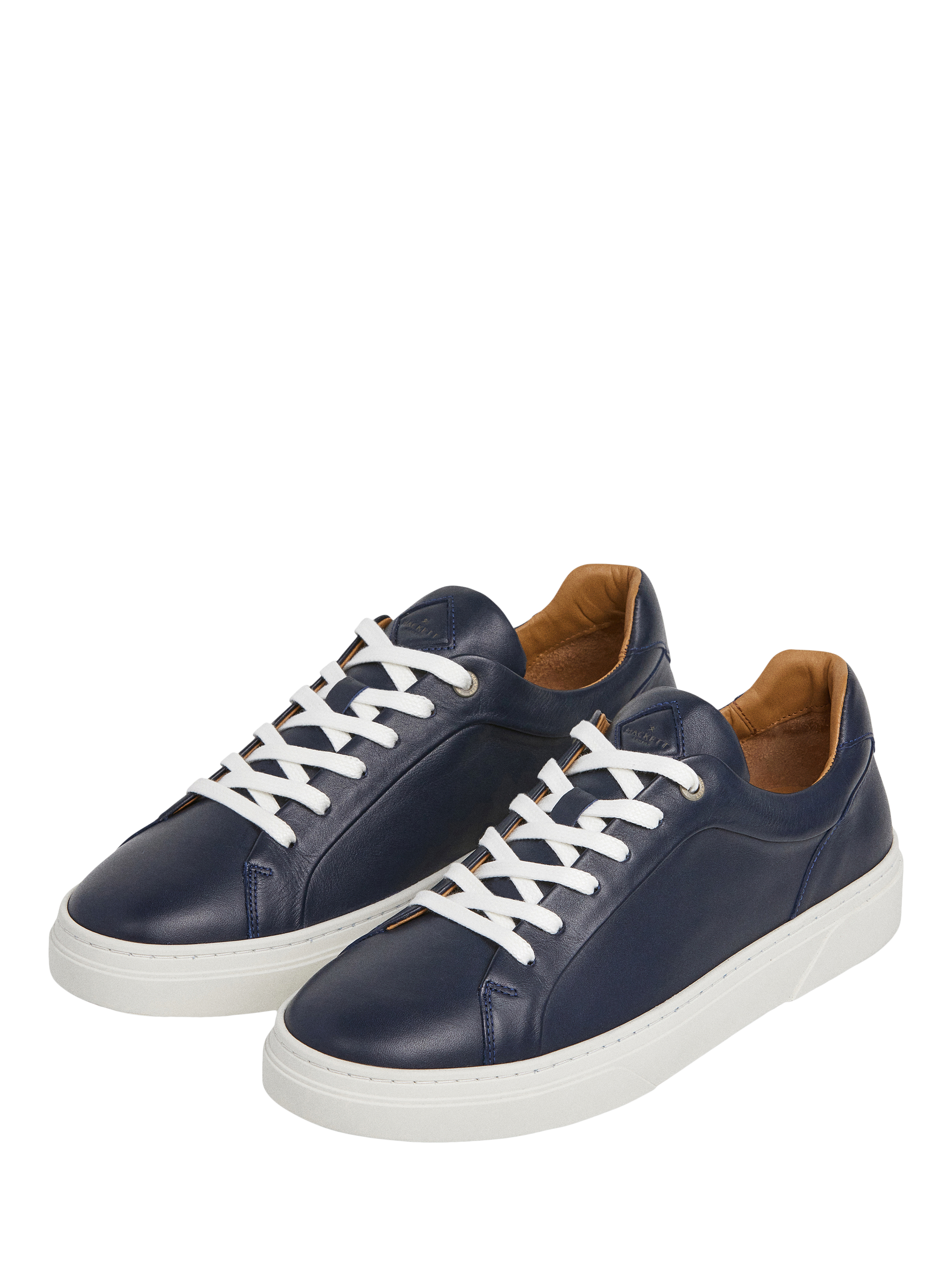 Product image 3 of 6, which shows Hackett London Low Top Leather Trainers, Navy, 11