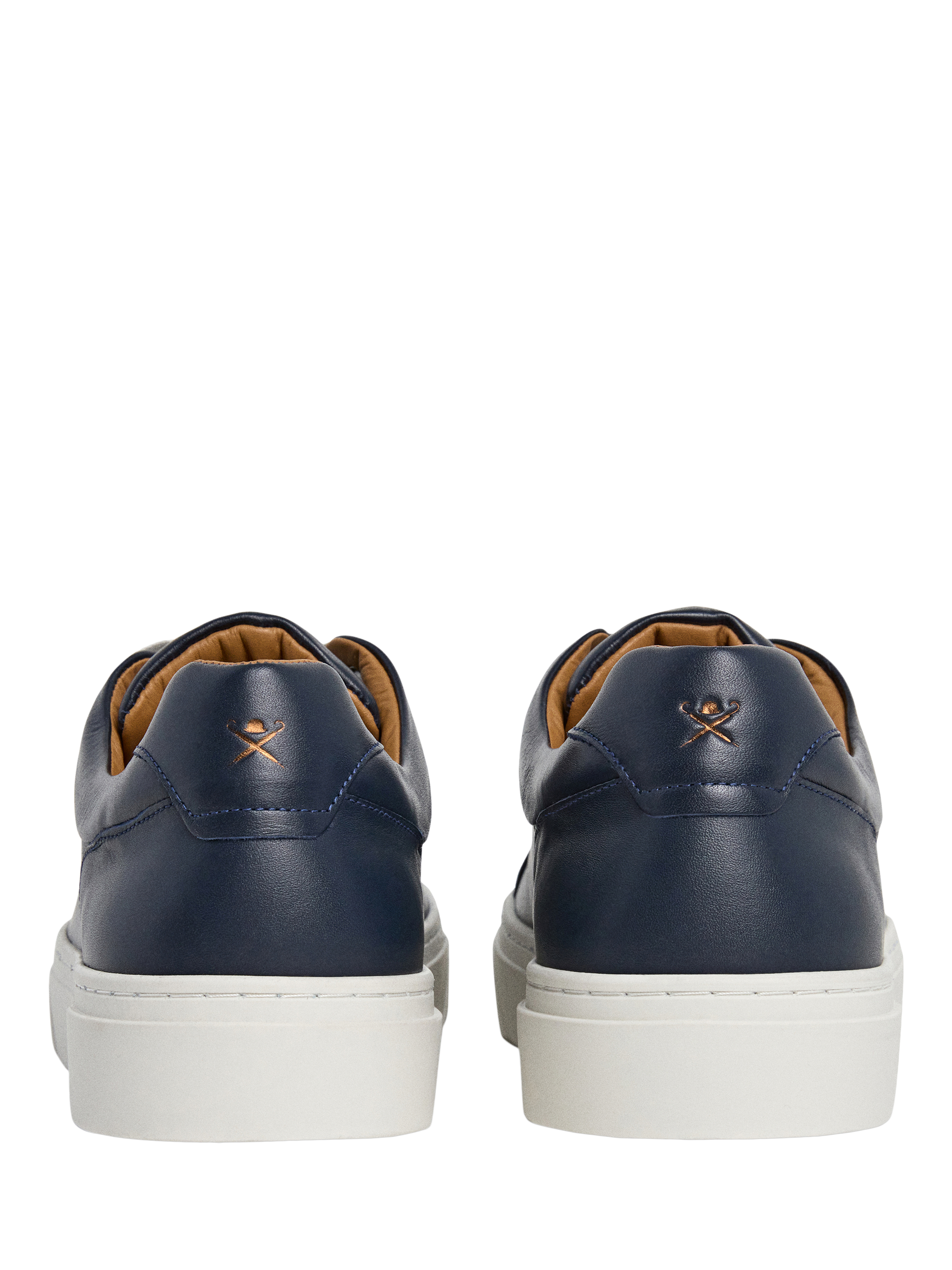 Product image 4 of 6, which shows Hackett London Low Top Leather Trainers, Navy, 11