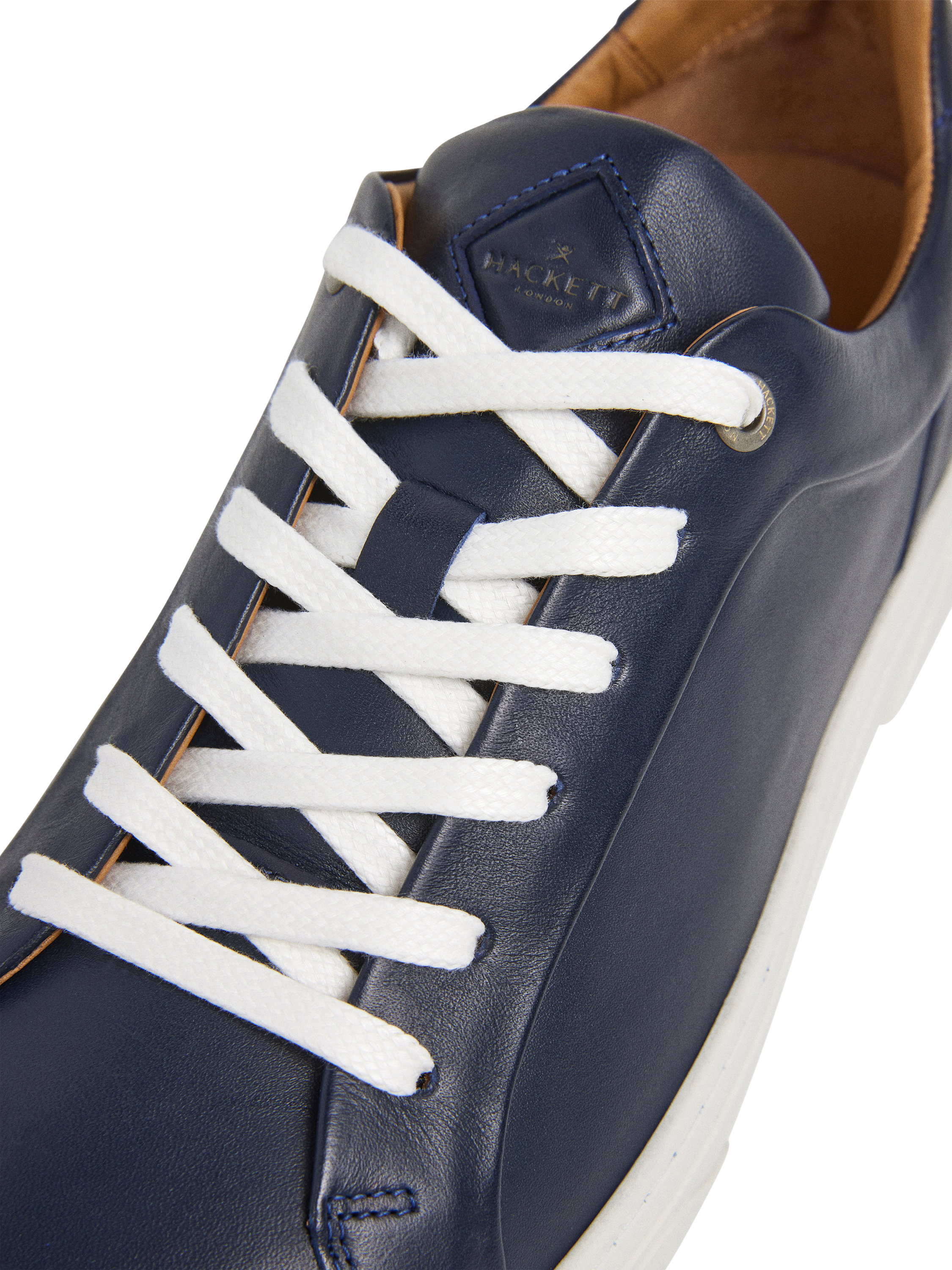 Product image 5 of 6, which shows Hackett London Low Top Leather Trainers, Navy, 11