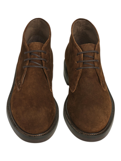 Hackett London Suede Chucka Boots - view 2, Dark Brown